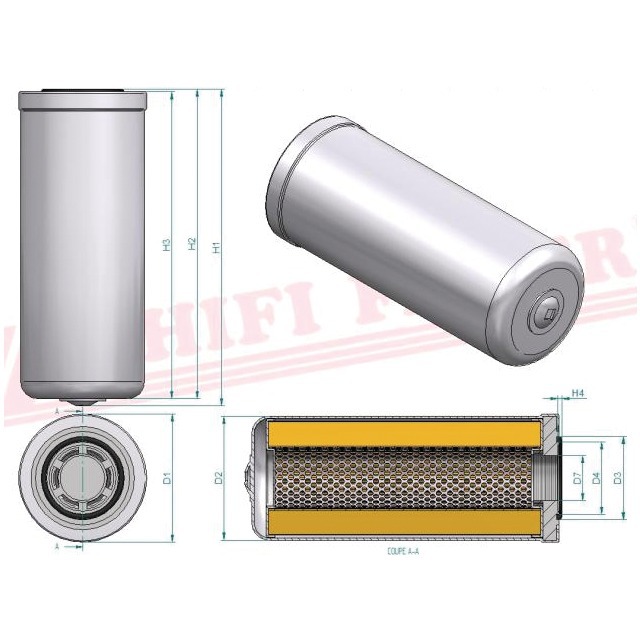Filtre Hydraulique SH 66195 Hifi Filter référence fournisseur HIFSH66195